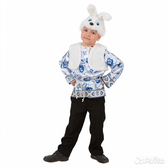 Карнавальный костюм «Зайка (Гжель)». Размер 110