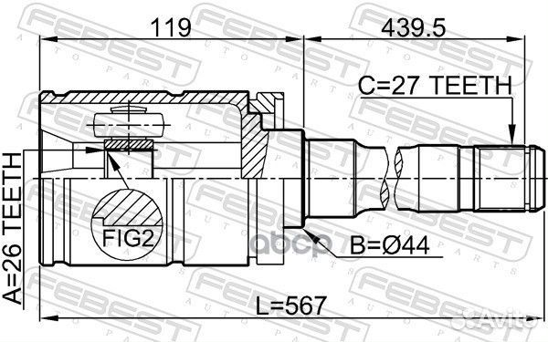 ШРУС внутренний правый 26X44X27 BMW X5 E53