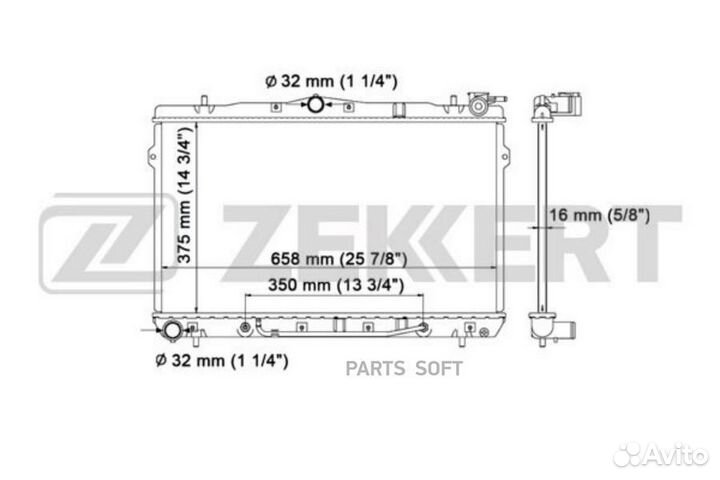 Радиатор охл. дв. Hyundai Coupe 96- Lantra II 95
