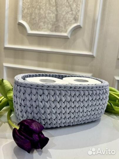 Корзина вязаная, органайзер для хранения вещей