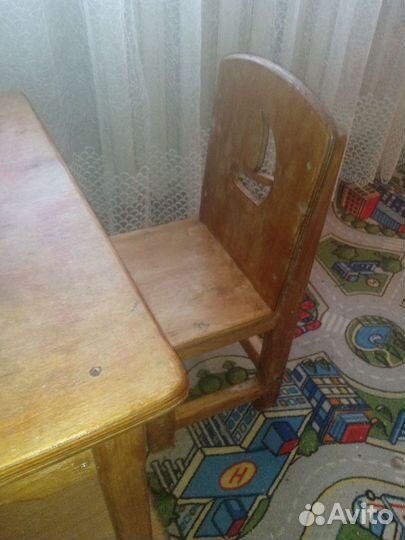 Детский столик и стульчик деревянный