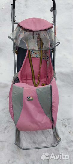 Детские санки с колесами nika