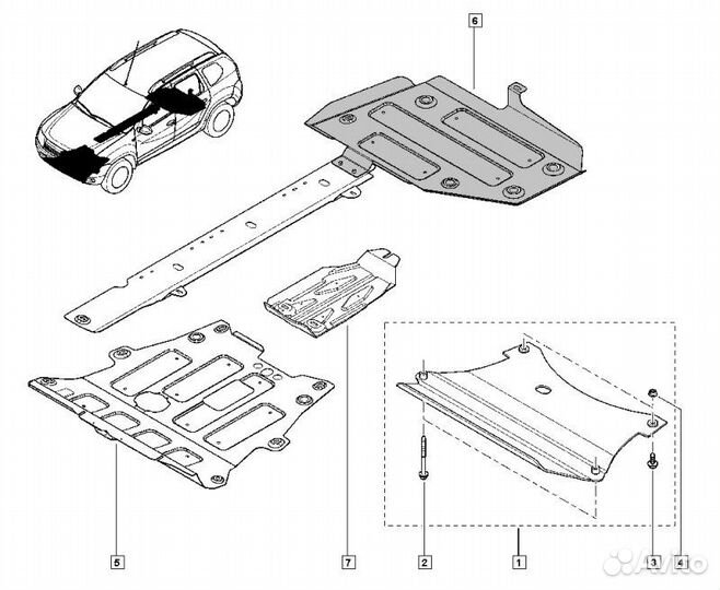 Защита топливного бака Renault Duster F4R 2020