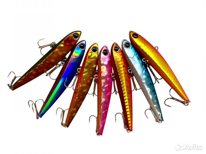 Набор вибов 7шт на судака / щуку 90 мм 15-19 гр
