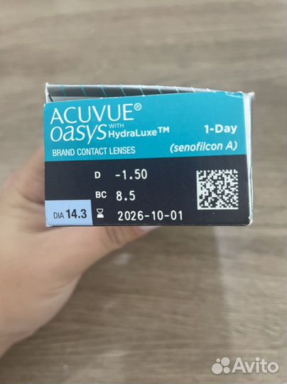 Линзы контактные acuvue oasys -1,5