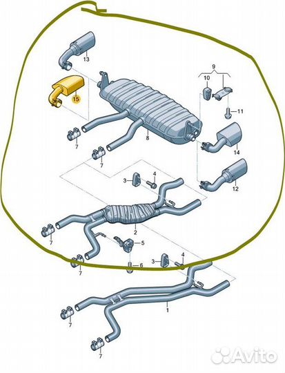 Б/У глушитель - В хорошем состоянииn- оригиналnnу