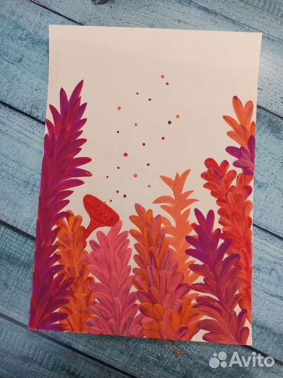 Лес пластилином