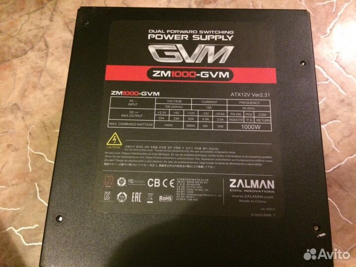 Блок питания zalman ZM1000-GVM