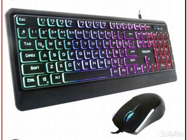 Клавиатура и мышь Philips игровые с подсветкой