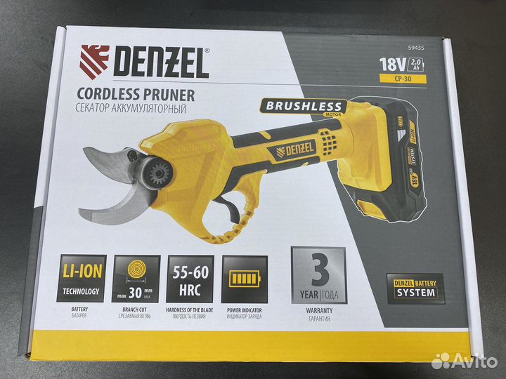 Секатор аккумуляторный Denzel CP-30
