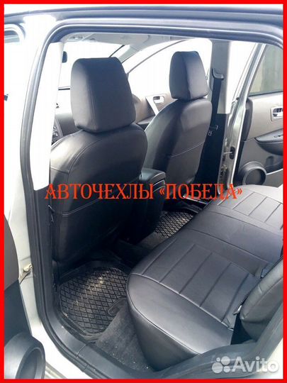 Чехлы Nissan Qashqai 1 из экокожи чёрные Классика