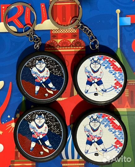 2 брелка + 2 магнита Талисман Лайка. Чм по хоккею