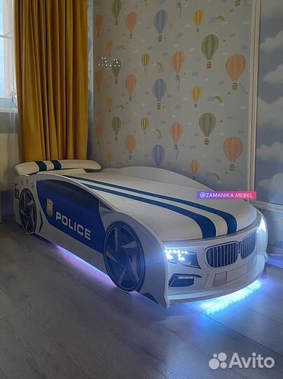 Детская кровать машина с матрасом