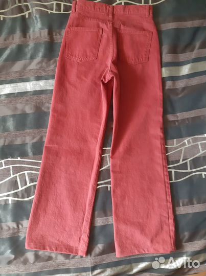 Джинсы Zara красные новые, размер EUR 36