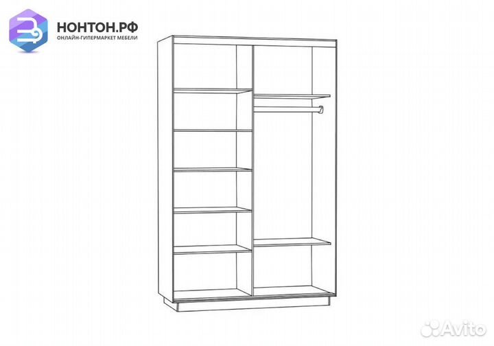 Шкаф-купе Нонтон 2-дверный венге / ночной Лондон