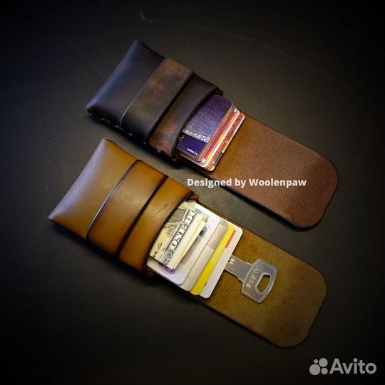 Мини кошелек / картхолдер /натуральная кожа