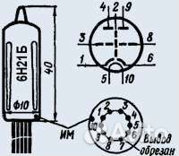 Радиолампа триод 6н21б. СССР