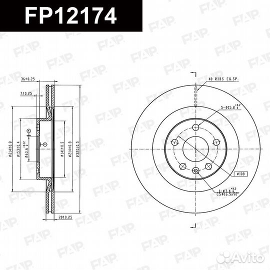 Диск тормозной FP12174 FAP Россия