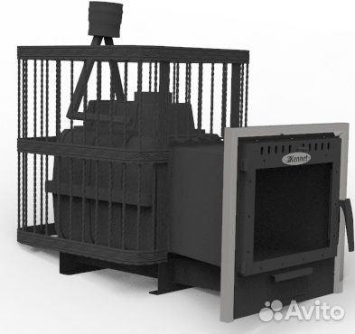 Печь банная Kennet Атлант 22П сетка ковка панорама