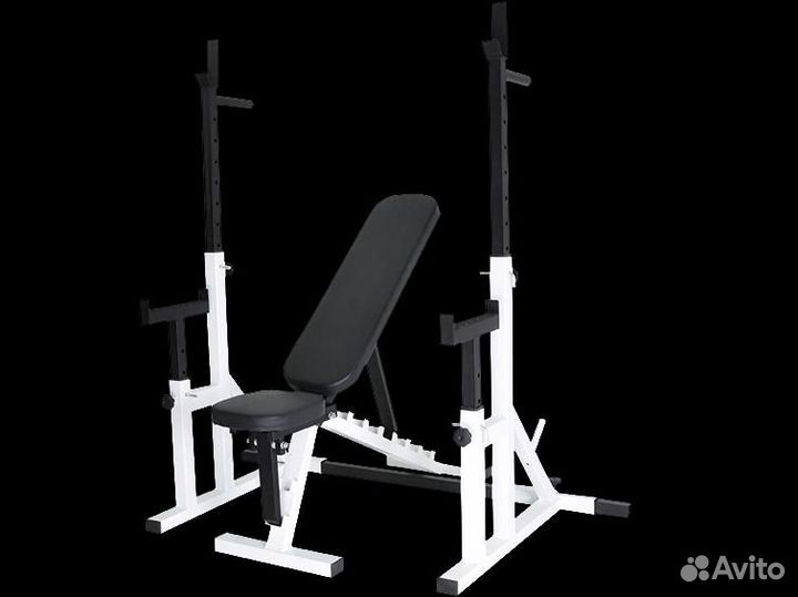 Силовая скамья со стойками 2 в 1. В наличии