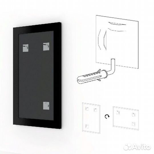 Зеркало Evoform Definite 138х48 Витая латунь