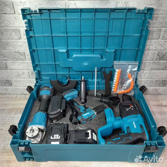 Набор makita 3в1, ушм+шуруповерт+перфоратор