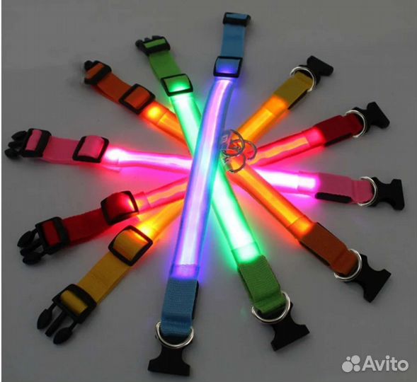 Светящийся ошейник для собак и кошек