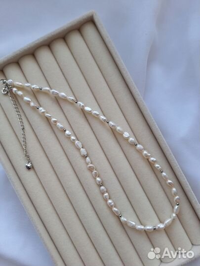 Колье из натурального жемчуга