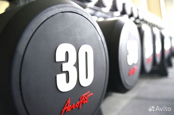 Гантельный ряд обрезиненный профессиональный Aerof