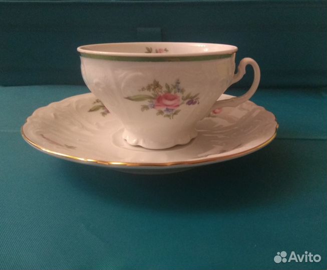 1 чайная пара bernadotte Мейсенский букет