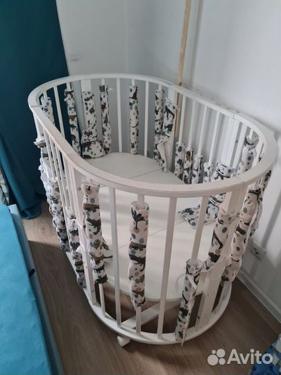 Детская кроватка трансформер круглая