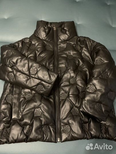 Пуховик кожаный