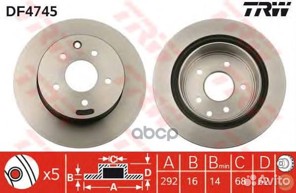 Тормозной диск DF4745 TRW