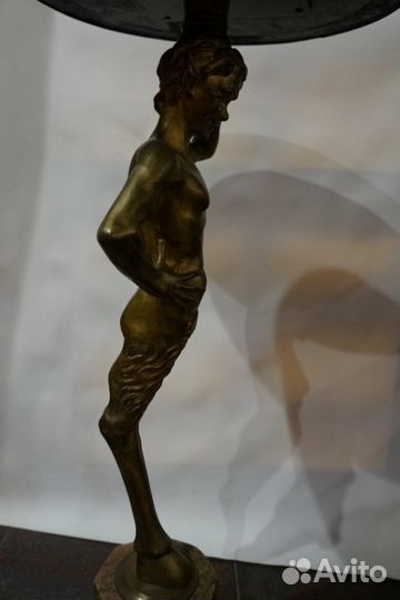 Антикварный столик с бронзовой фигурой сатира
