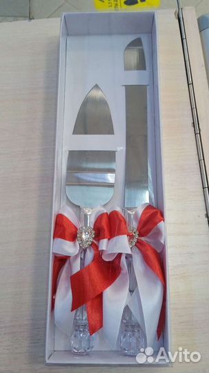 Нож и лопатка для торта свадебные