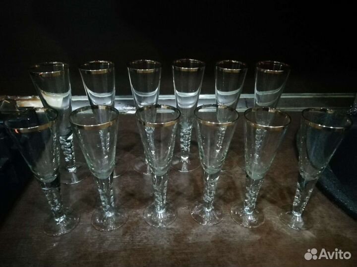 Хрустальные бокалы СССР. 12шт