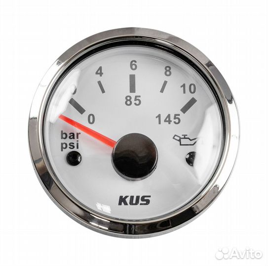 Указатель давления масла 0-10 бар, белый циферблат