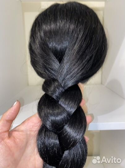 Манекен голова для причесок натуральные волосы