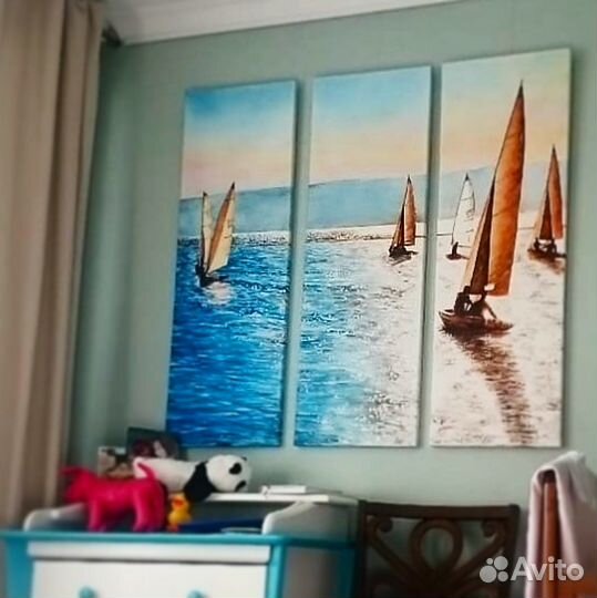 Картина триптих Парусники