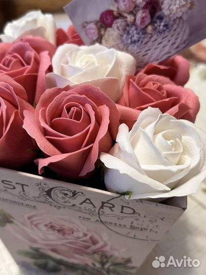 Цветы мыльные розы букет на подарок