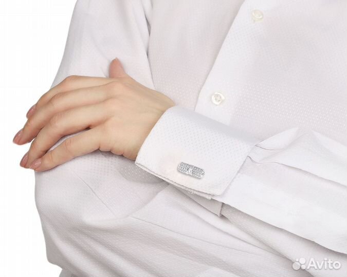 Золотые запонки с бриллиантами 3.43ct Италия