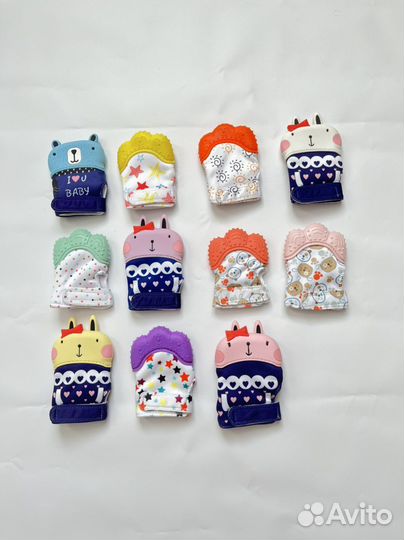 Силиконовые грызунки, рукавички