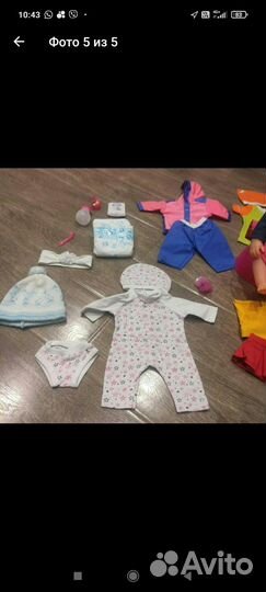 Кукла малышка с одеждой