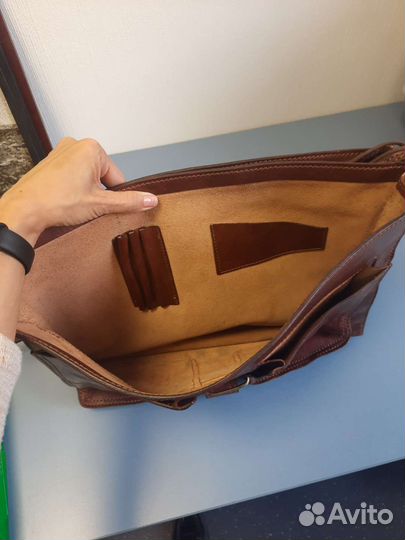 Мужской кожаный портфель ручной работы