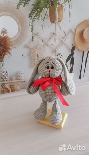 Мягкая игрушка заяц крючком