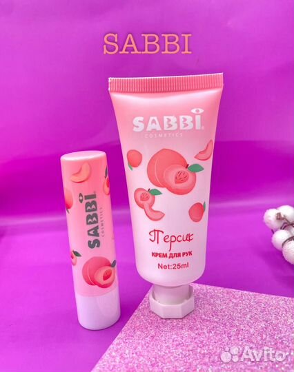 Набор 2в1 крем для рук и бальзам для губ-персик