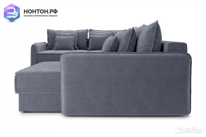 Диван п-образный тик-так Антей темно-серый