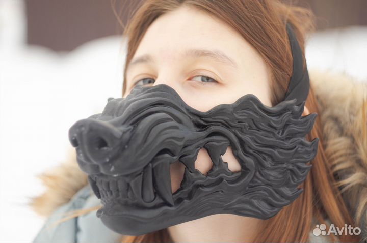 Маска волка, полумаска 