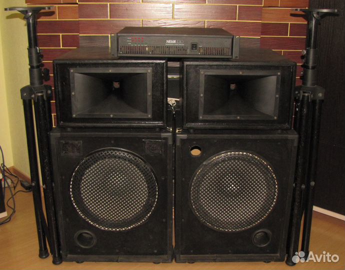 Колонки Pro 1100W Сабвуферы Рупоры Усилок Штативы