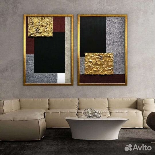 Картина маслом абстракция диптих